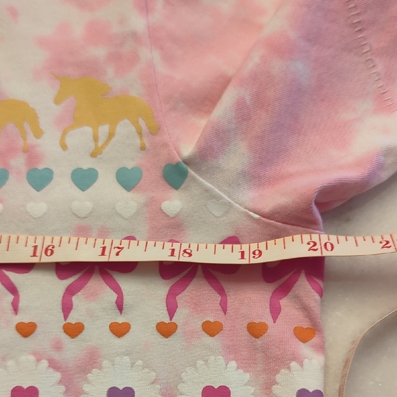 LoveShackFancy Calix Tee featuring a pink and white tie-dye print- Small - Picture 4 of 11